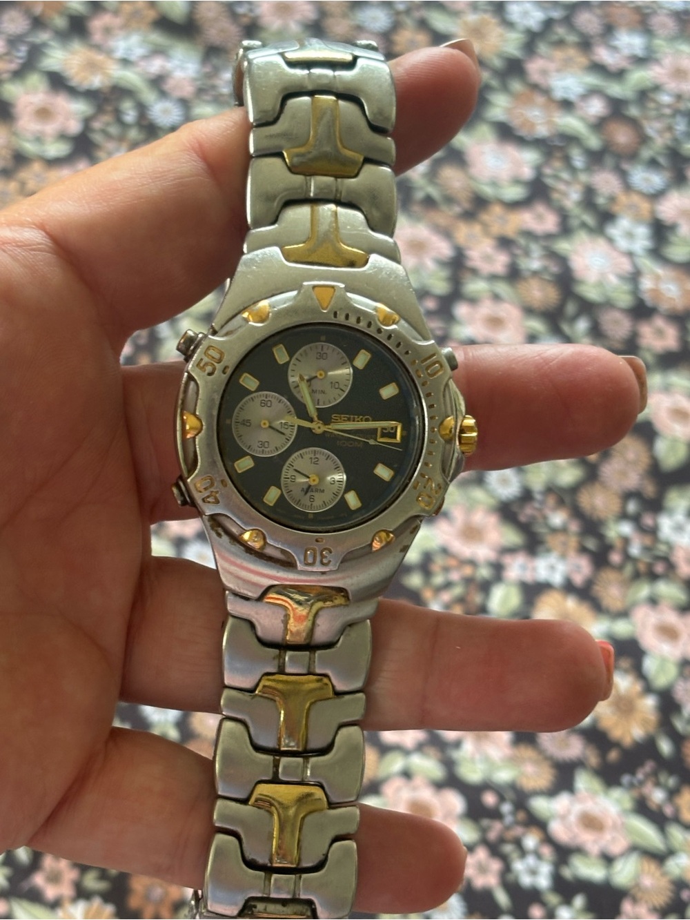 Seiko Two-Tone Silver and Gold Men's Chronograph Watch
